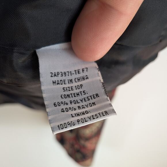 Tapestry Blazer Jacket 10P Black Red Y2K Whimsigoth Paisley Floral Romantic - Picture 8 of 10